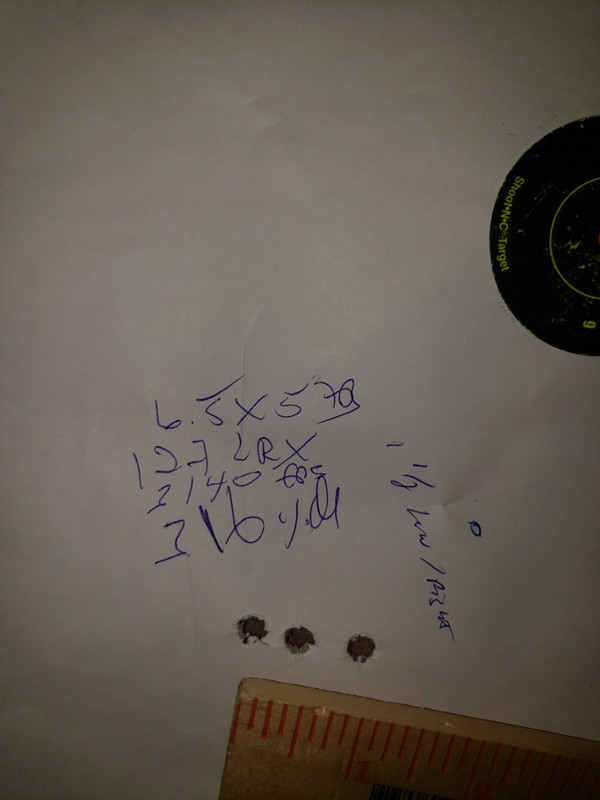 127 LRX 6.5x57 BR 316 yd group