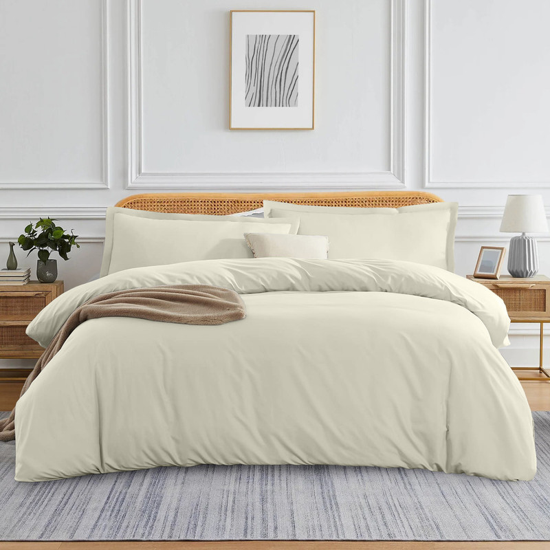 Picture of 1000 TC 100% Egyptian Cotton 1-Pc  Duvet Cover Zipper Closur Ultra Soft Durable and Fade Resistant Color Beige Solid size Twin/Twin Xl