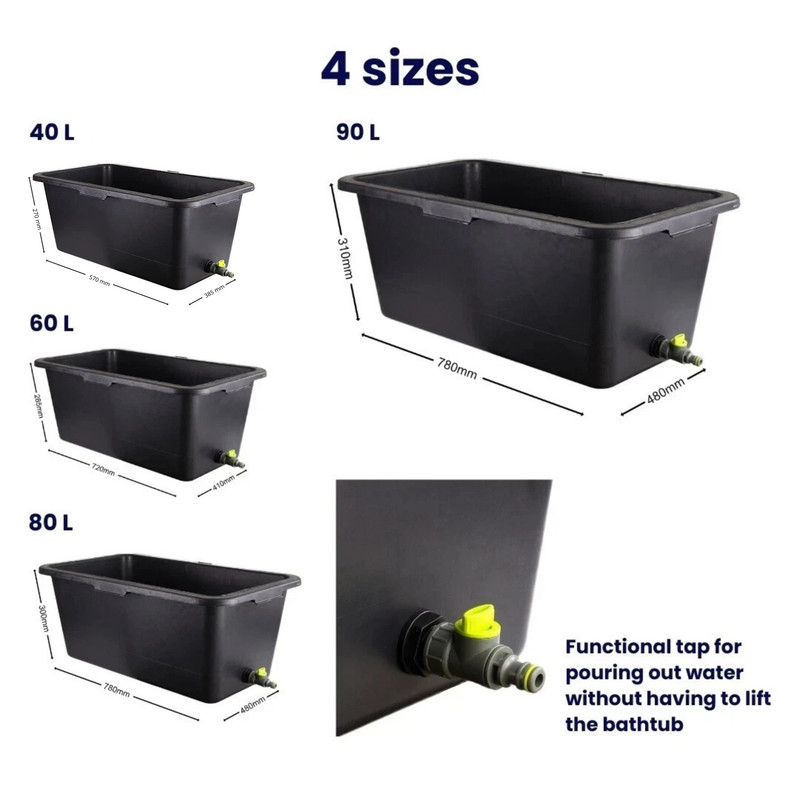 Portable Pet Bath Tub with Drain & Optional Stand