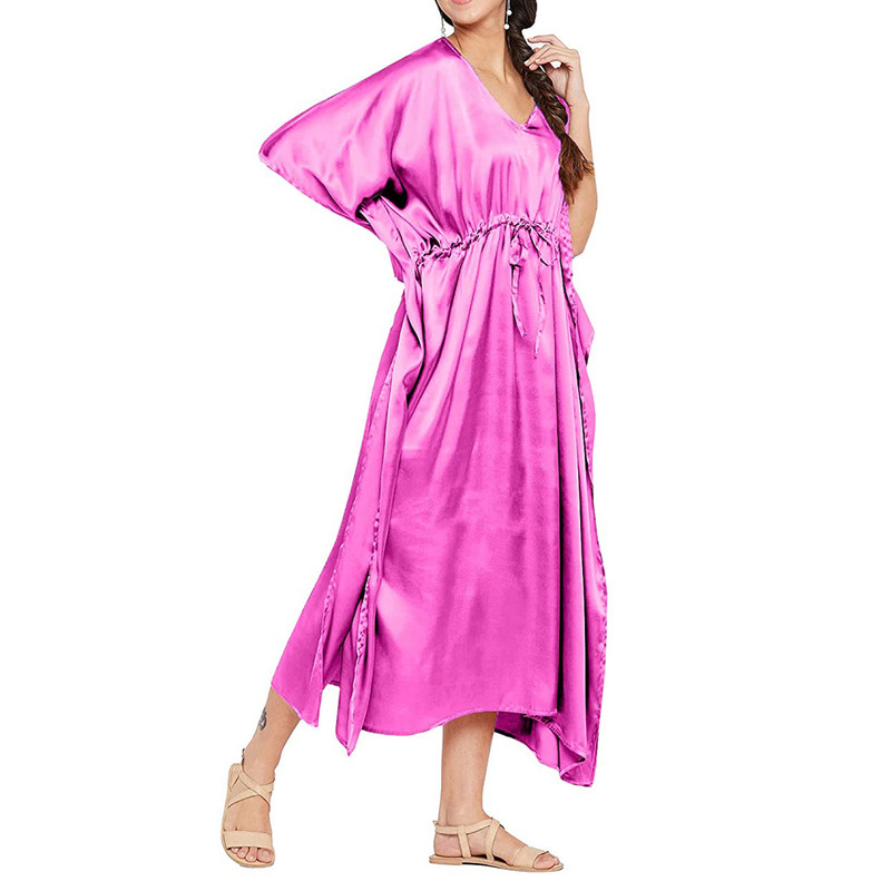 Women Satin Silk Nightdress Lingerie Sleepwear Nightgown Maxi Robe Loungewear - Picture 89 of 125