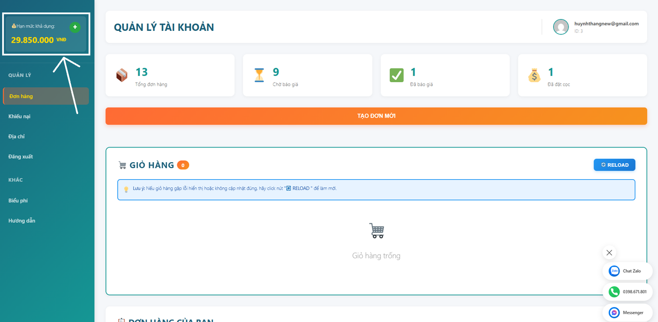 Quét mã QR nạp tiền