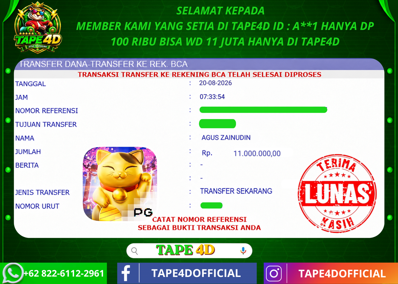 TAPE4D LUCKY NEKO PG SOFT 11.000.000-LUNAS