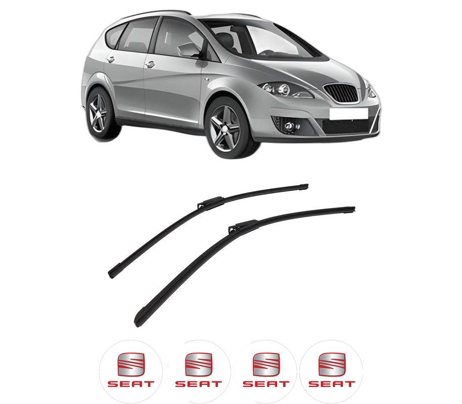Set stergatoare auto SEAT ALTEA XL (5P5, 5P8) din 2006-2015, pentru parbriz auto, 2 bucati, Bosch Aerotwin, din cauciuc siliconat rezistent, 4 Stickere Auto SEAT