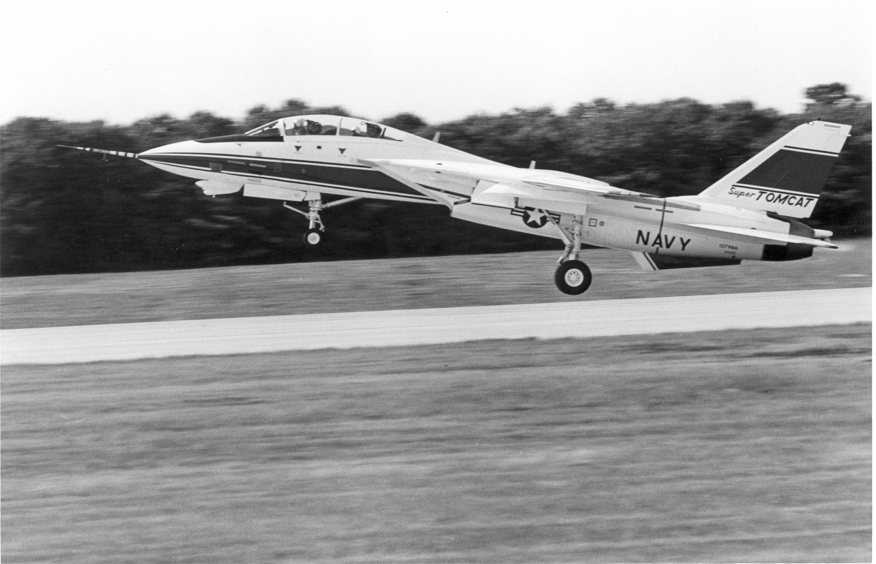 grum 1318 F-14A Super Tomcat 1st takeoff, 9.1986