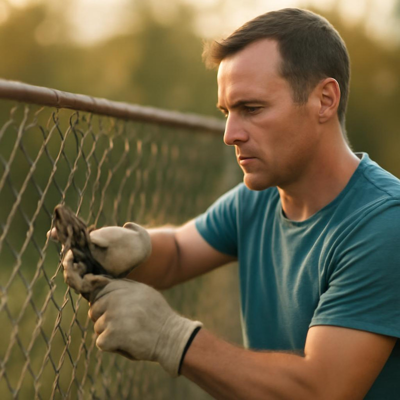 Обслуживание забора из сетки-рабица на даче