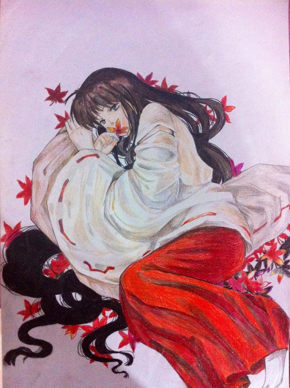 Hình vẽ Kikyou, Kagome, Sango bộ Inuyasha - Page 15 Maple_leaves_by_rinkiyukatari-d7nl2gb