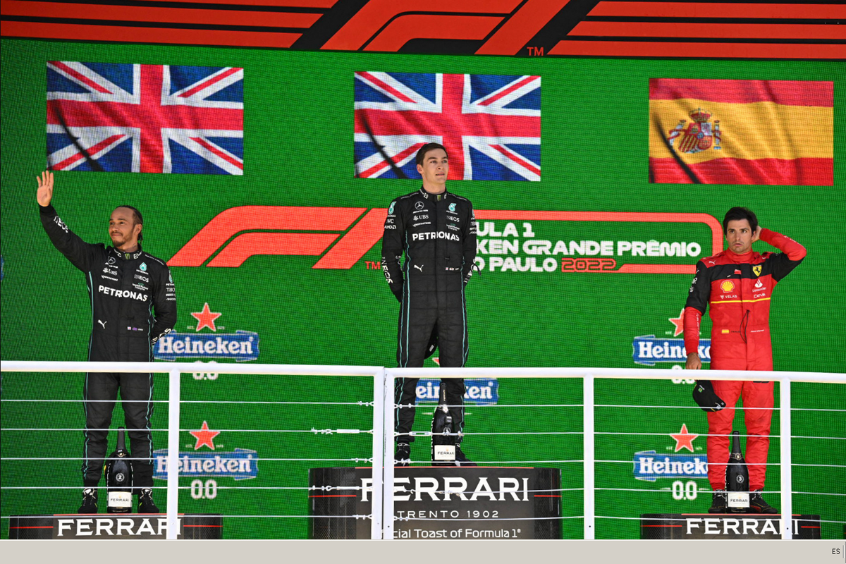 George Russell gana su primera carrera; 'Checo Pérez' se hunde en Brasil