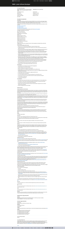 Screenshot 2026 07 24 at 19 28 56 18800 Junior Software Developer 18800 Ministry of Justice