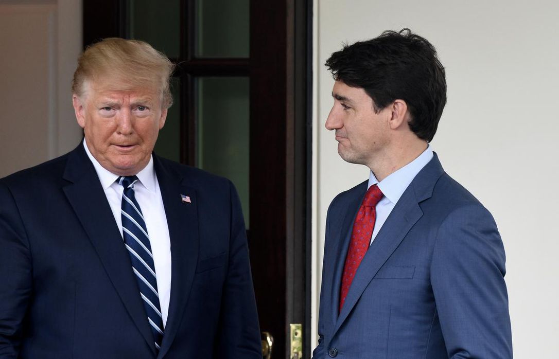 Justin Trudeau and Donald Trump together