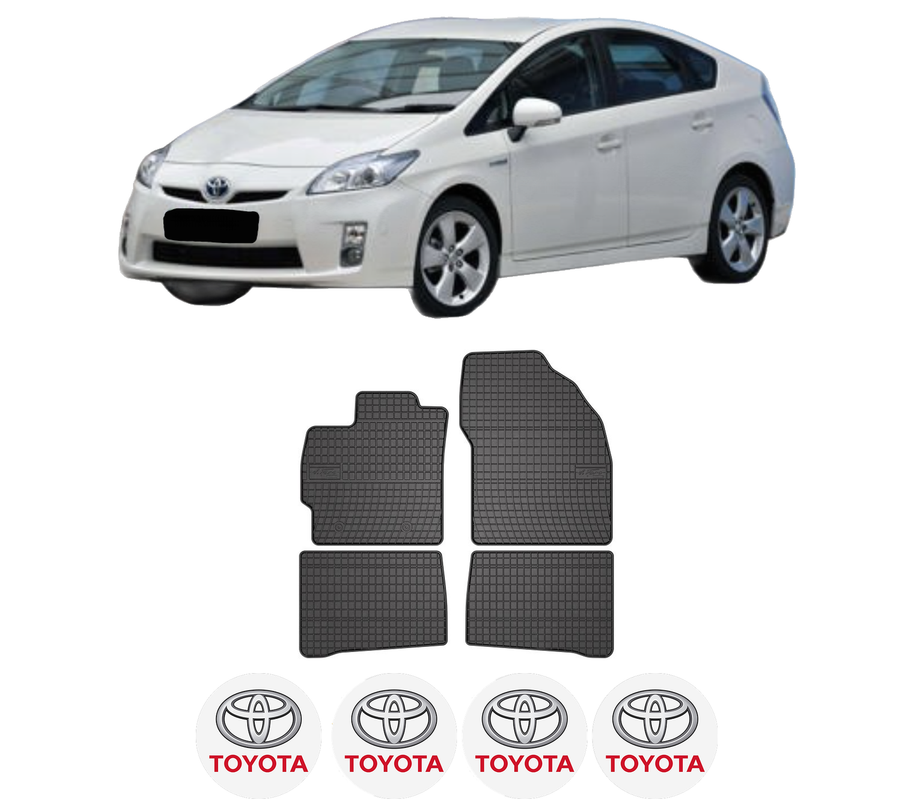 Set covorase presuri TOYOTA PRIUS (_W3_) din 2008-2016, auto, din cauciuc thermoplastic, 4 Stickere auto cu TOYOTA
