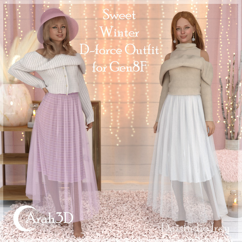 Arah3D Sweet Winter D-force Outfit for G8F