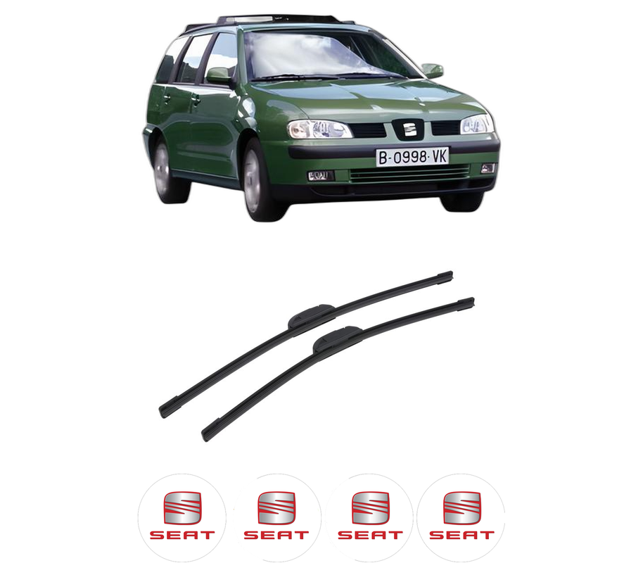 Set stergatoare auto SEAT CORDOBA VARIO Estate Van (6K5) din 2000-2002, pentru parbriz auto, 2 bucati, Bosch Aerotwin Retrofit, din cauciuc siliconat rezistent, 4 Stickere Auto SEAT