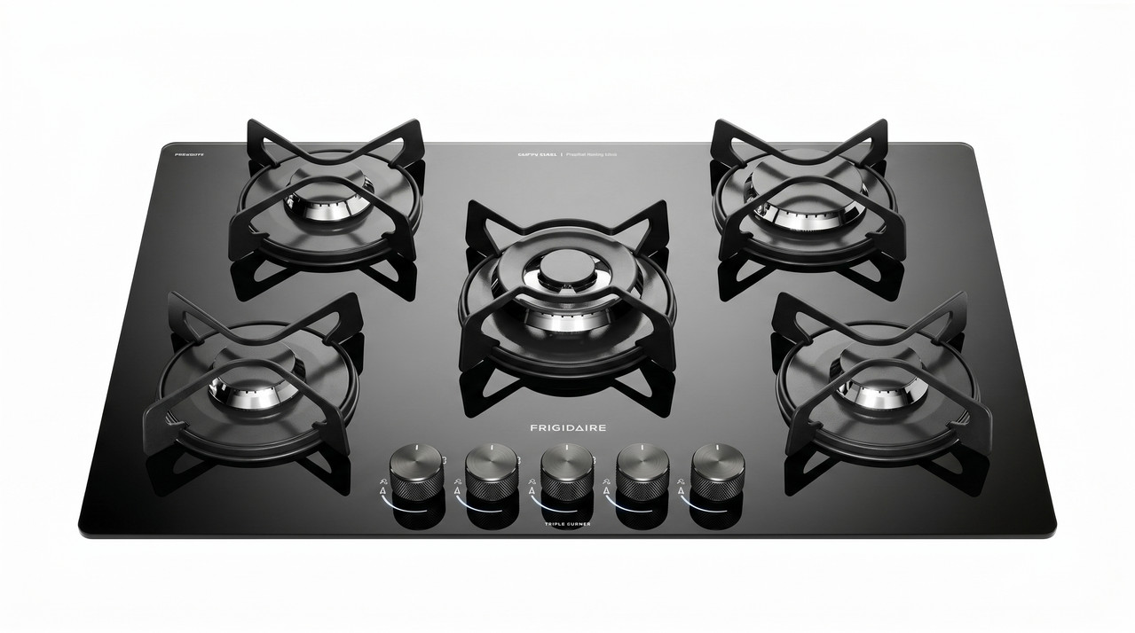 Tope de cocina Frigidaire de 30 pulgadas color negro con quemadores de precisión