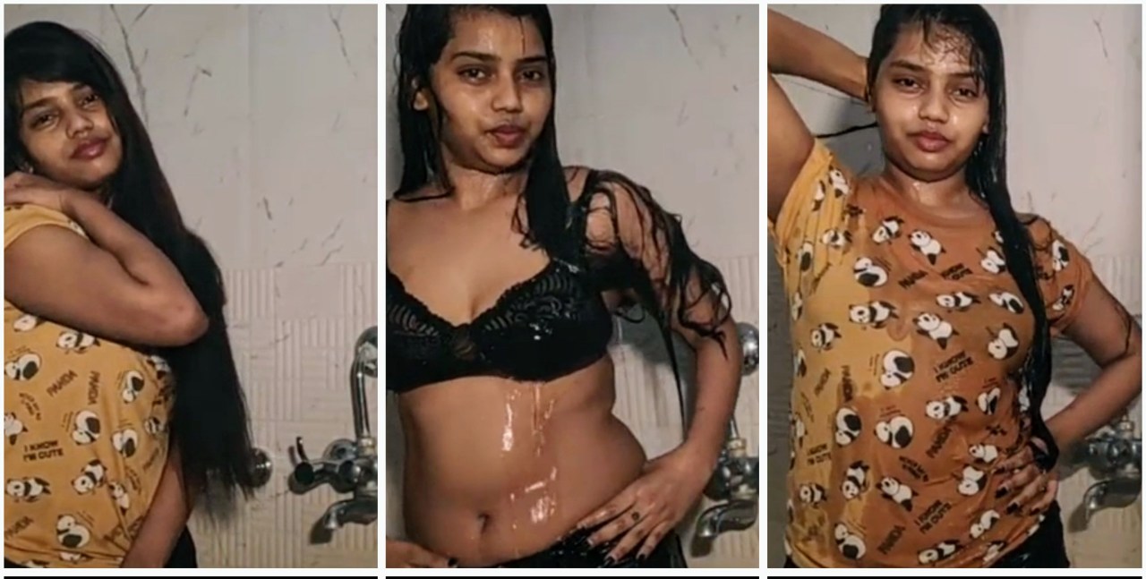 Indian girlfriend taking bath naked nude video