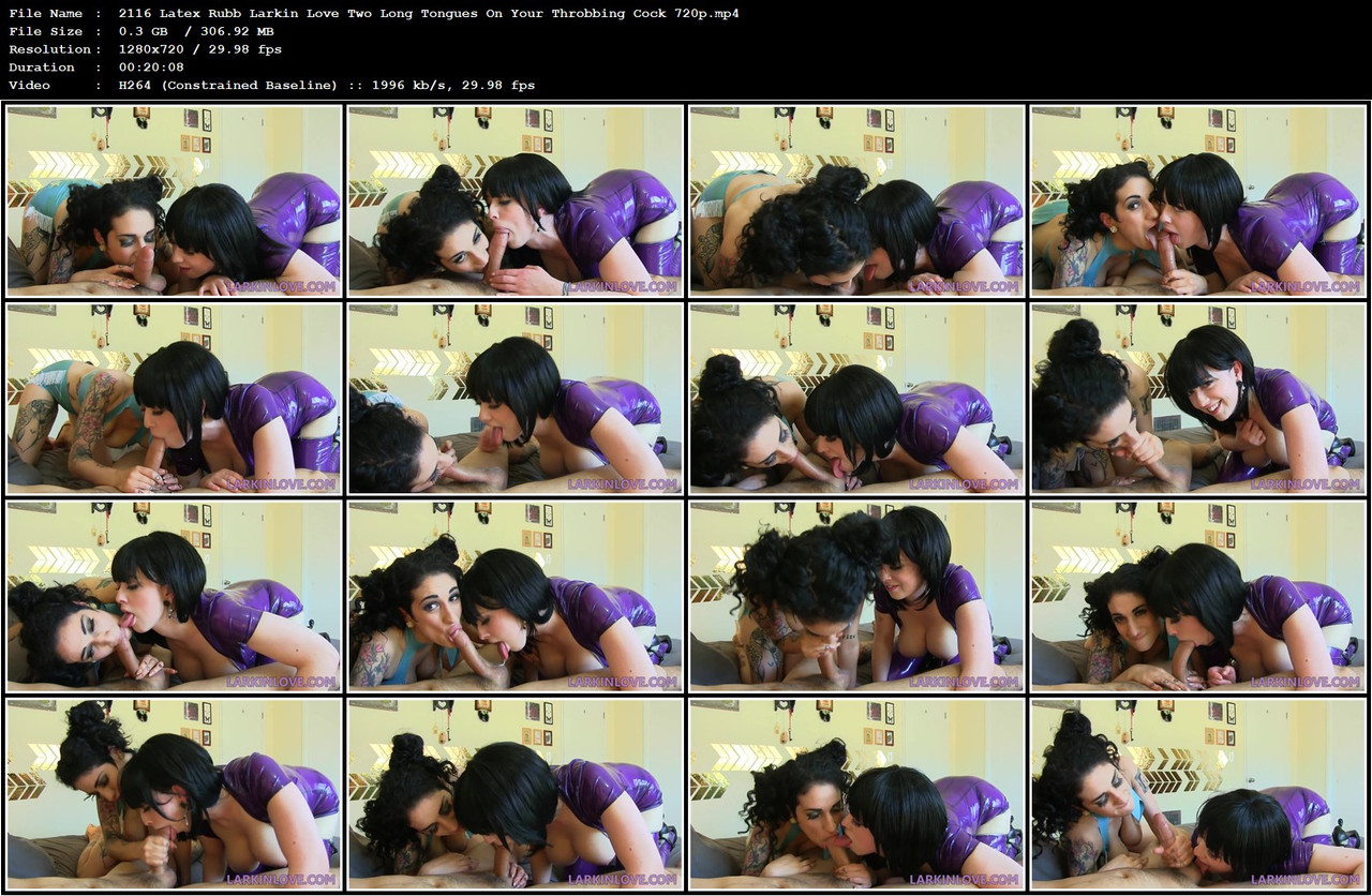 2116 Latex Rubb Larkin Love Two Long Tongues On Your Throbbing Cock 720p mp4