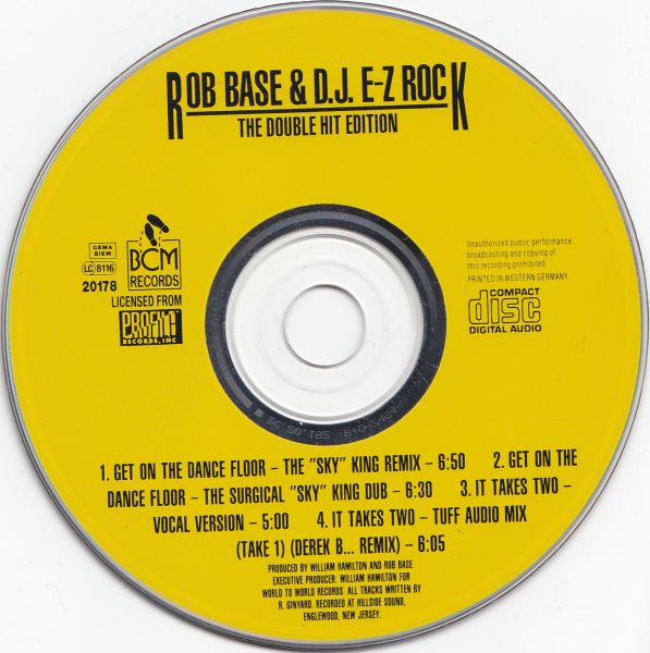 23/02/2023 - Rob Base & DJ E-Z Rock ‎– Get On The Dancefloor It Takes Two (CDM)(BCM Records ‎– BCM 20178) 1988 Cd