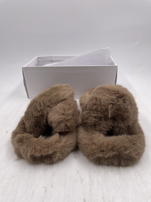 EGO NERO FAUX FUR SLIPPER NUDE US 8 EUR 39 WOMEN FD3142-1