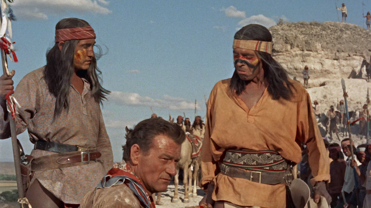 Hondo (1953) + Extras (1080p BluRay x265 HEVC 10bit AAC 5.1 English + French + Spanish + Portuguese r00t) [QxR]