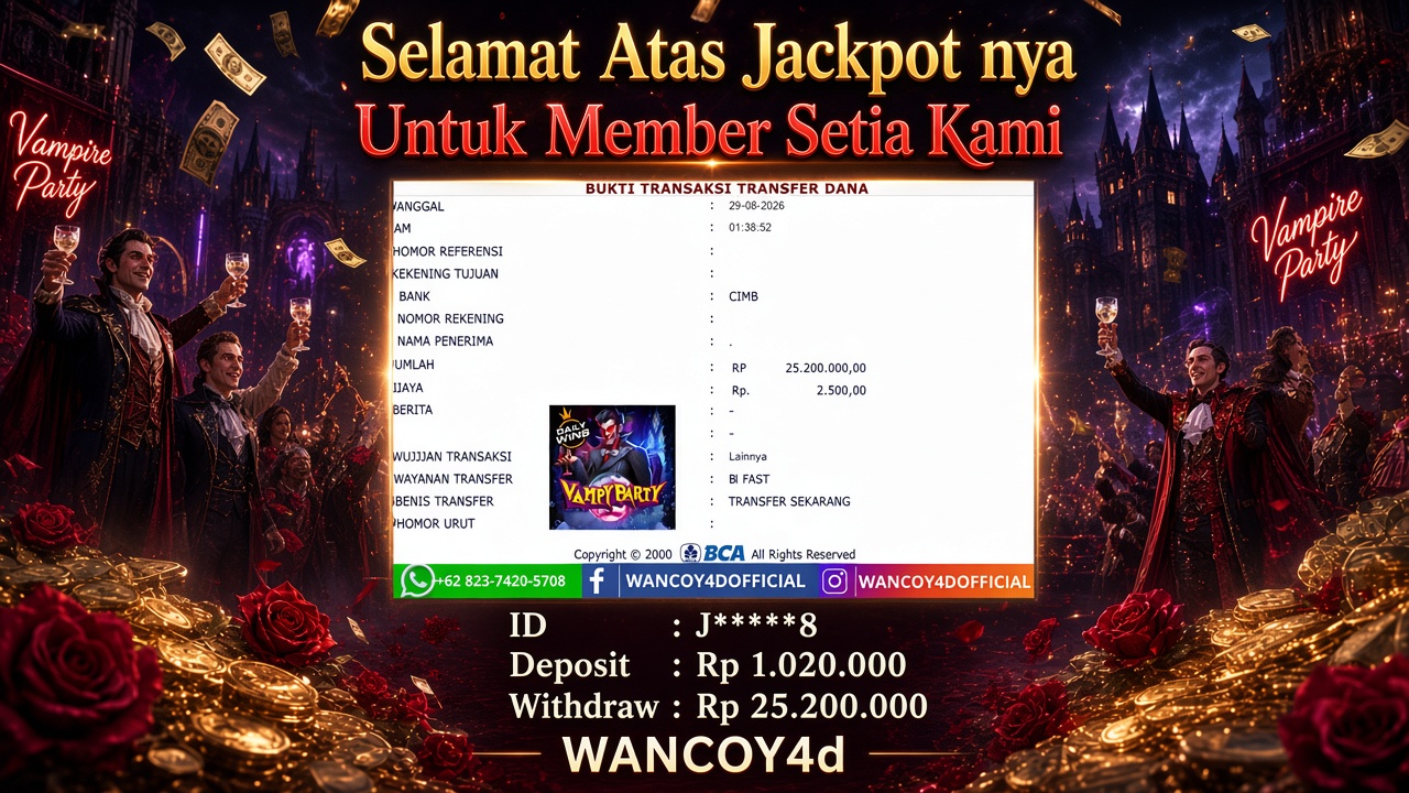 WANCOY4D Vampire Party PRAGMATIC PLAY RP.25.200.000 -LUNAS