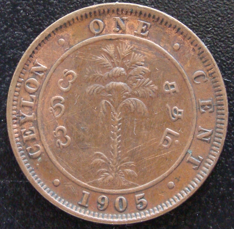 ¡¡Mis normalitas!! 1 Centavo Rupia. Ceilán (1905) SRI-1-Centavo-Rupia-1905-rev