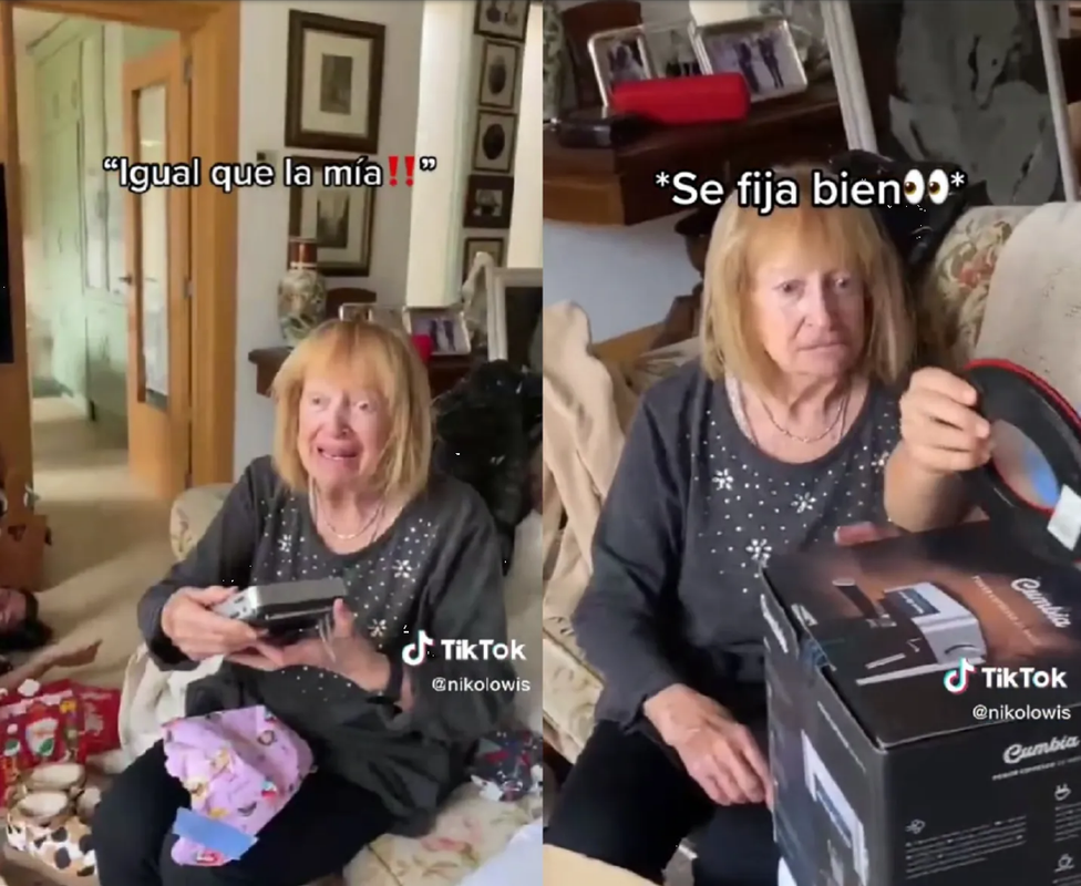 Abuela se hace viral por su reacción en TikTok, le regalaron sus propias cosas