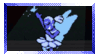stamp of blue flapping his wings