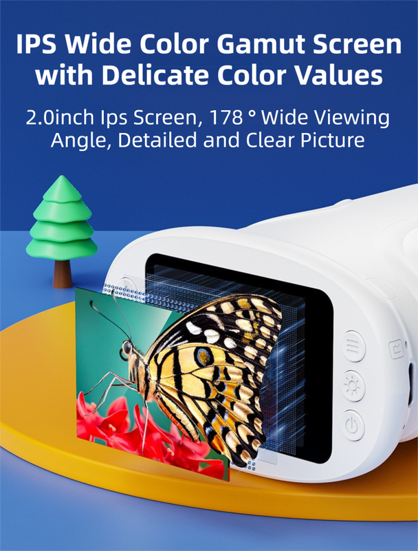 Purple Kids Handheld Digital Microscope - 2.4-inch HD Portable Magnifier with 1000x Magnification, 2MP Camera, and Built-in Storage & LED
