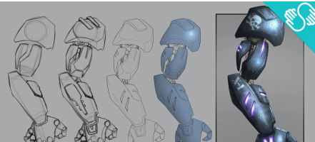 How to Draw and Paint a Robot Arm - Sketch to Color