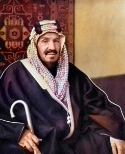 1 Riyal ١٣٦٧ (1948). Reino de Arabía Saudí. Abd al-Azīz Bin Sa'ud. Dedicada a Mariscal Zhukov 245px-Ibn-Saud