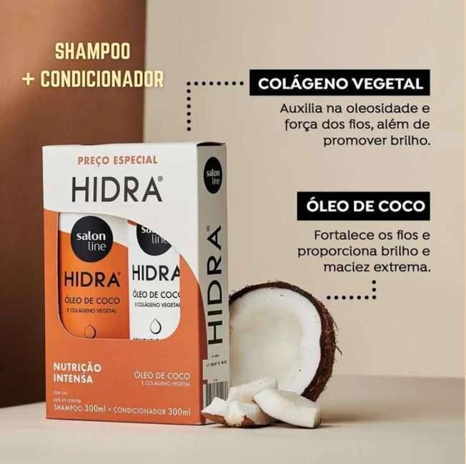 Kit Shampoo e Condicionador Hidra Coco, 300ml, Salon Line, Salon Line, 300ml