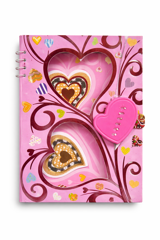 Heart Design Lock Diary