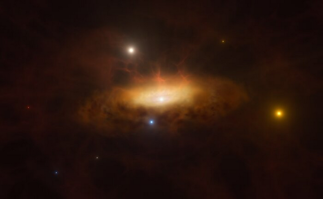  Galaxie SDSS1335+0728 mit hellem Zentrum