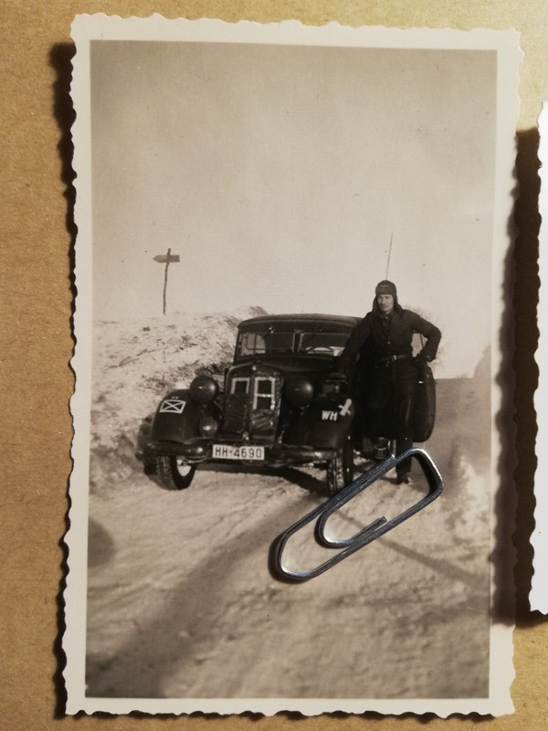 Fotos, Wehrmacht WH Soldat Auro Mercedes 170V Winterausrüstung