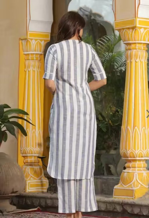 Women Pure Cotton Kurta Palazzo Set Color 1 (KS166)