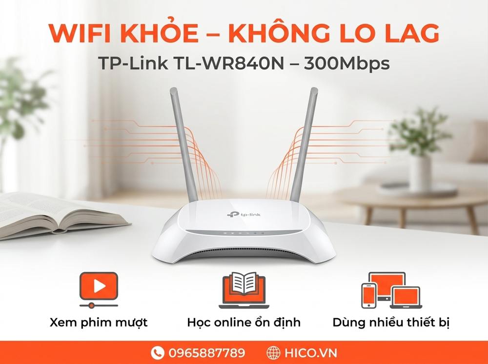 Router Wi-Fi TP-Link TL-WR840N tổng quan sản phẩm
