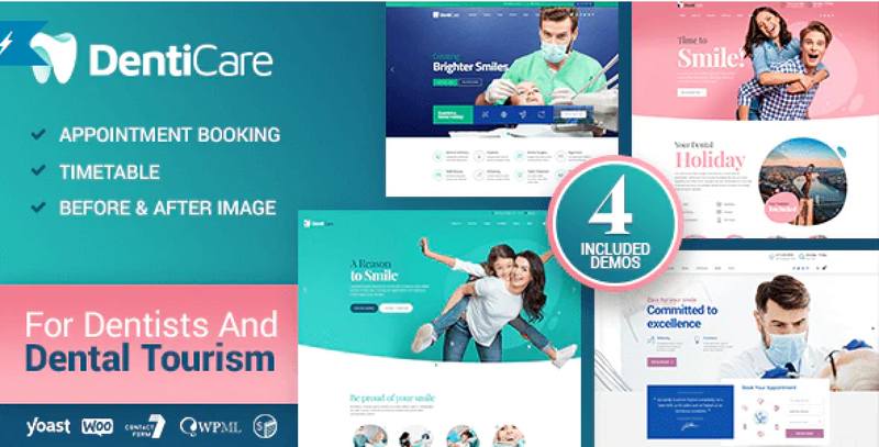 DentiCare – Medical, Dentist & Dental Clinic Theme WordPress