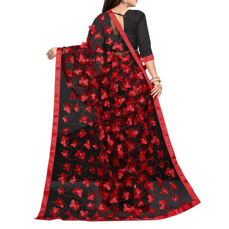 Sarí de mariposa para mujer con pieza de blusa elegante diseñador sari para ropa étnica - Imagen 29 de 48