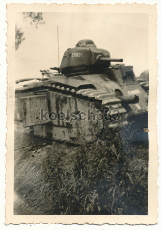Foto französischer Char B 1 Tank CONDE No. 470 B