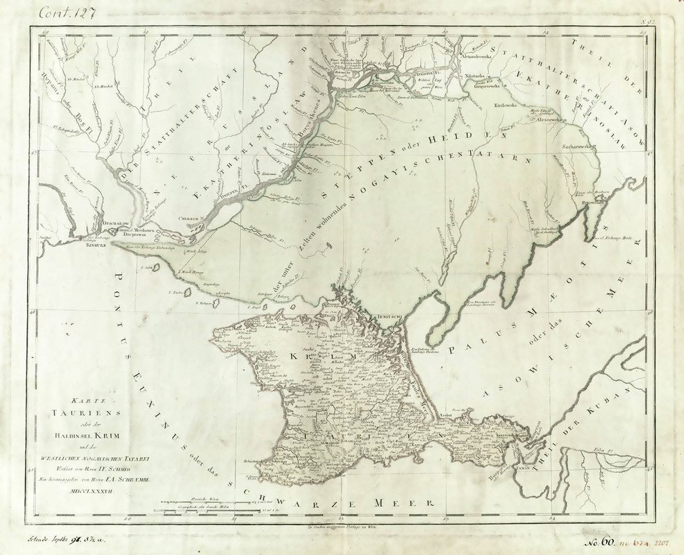 krym1787  Карта Karte Tauriens oder der Halbinse