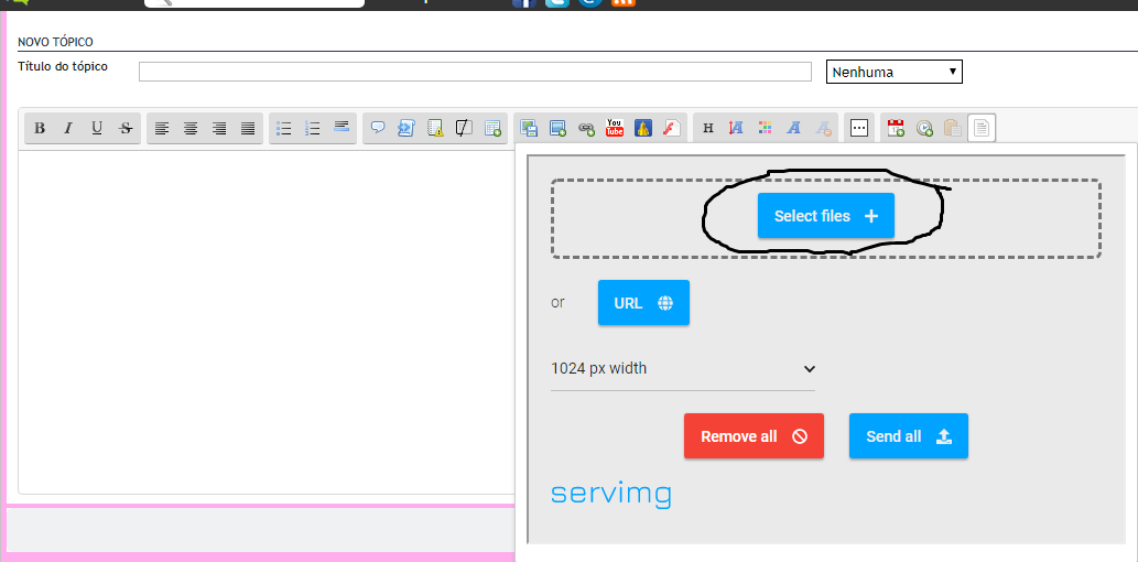 toturial adicionar imagem num tópico (post) Selectfiles