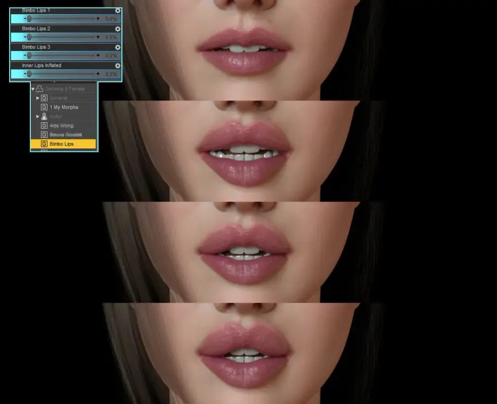 Bimbo Lips Morphs for Genesis 8 Female & 9