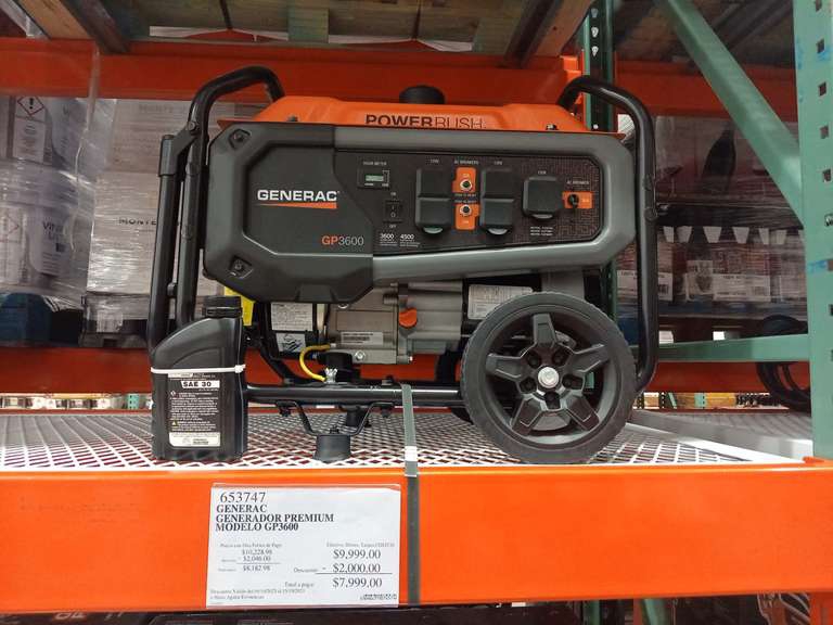 COSTCO Generac, Generador Portátil Premium GP3600 LEON GTO