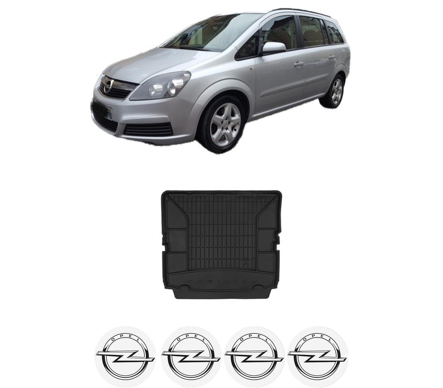 Tavita Portbagaj OPEL ZAFIRA B Box Body/MPV (A05) din 2005-2015, Protectie Portbagaj Auto, 4x Stickere auto cu OPEL
