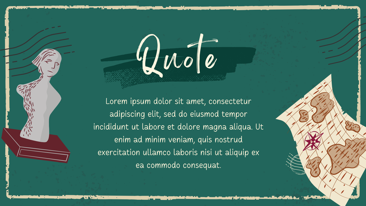 Green and Beige Illustrative Museum of History Presentation