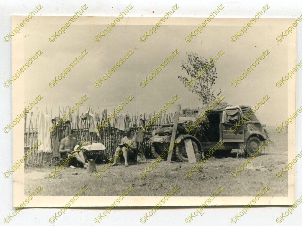 Foto, 8.Komp.Panzer-Regiment 6, VW Typ 82 Kübelwagen, Schirrmeis