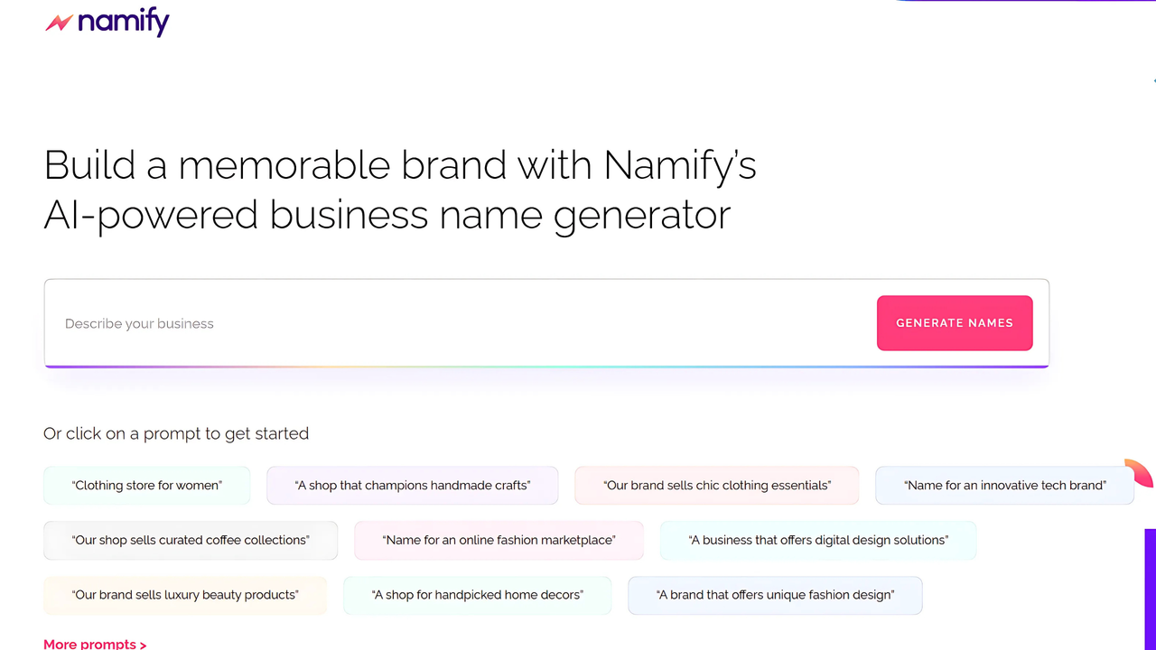 Namify - AI business naming tool