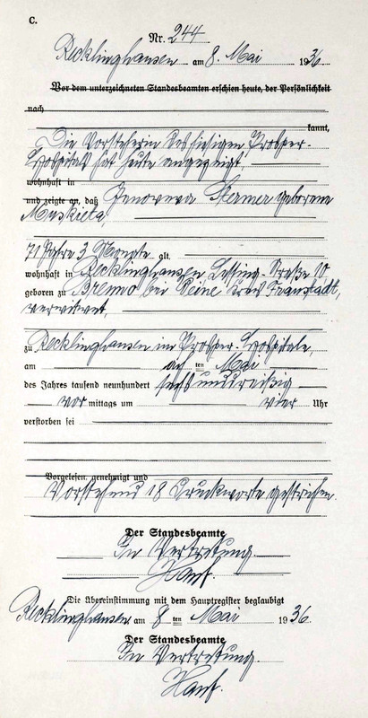 Recklinghausen 1936 Z Genwefa Stermer tłum