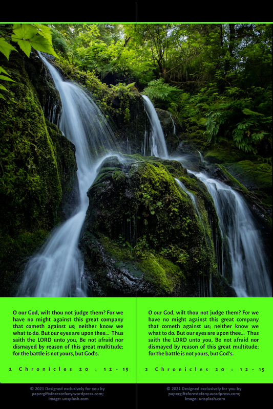 PGFE Rainforest Waterfall Bookmark2 2Chronicles 20.12 4x6
