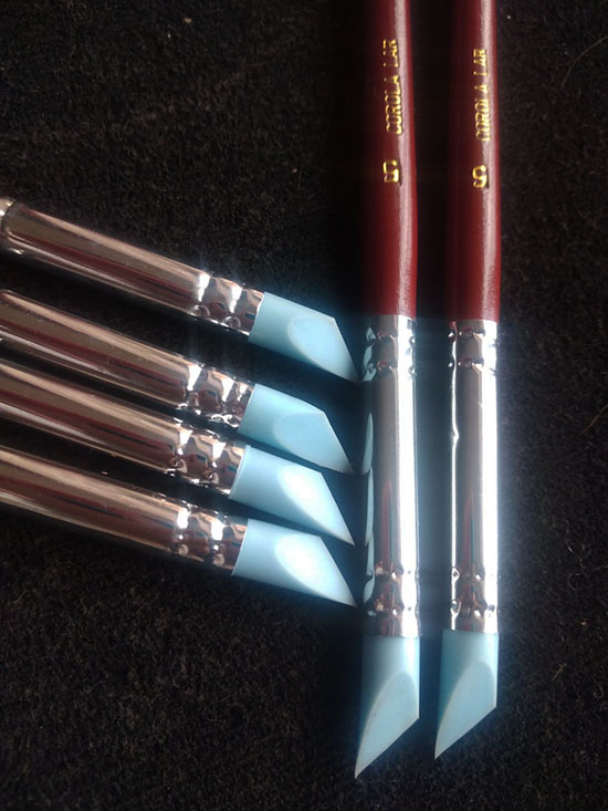 set pinceles flexibles plano angular para modelado de pasta y ma