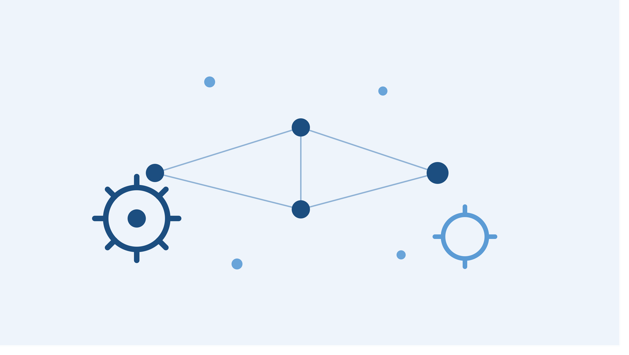 Ilustração de rede neural conectada a engrenagens e painéis de dados, representando automação de processos empresariais com inteligência artificial.